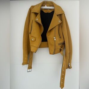 Yellow suede jacket size XS.